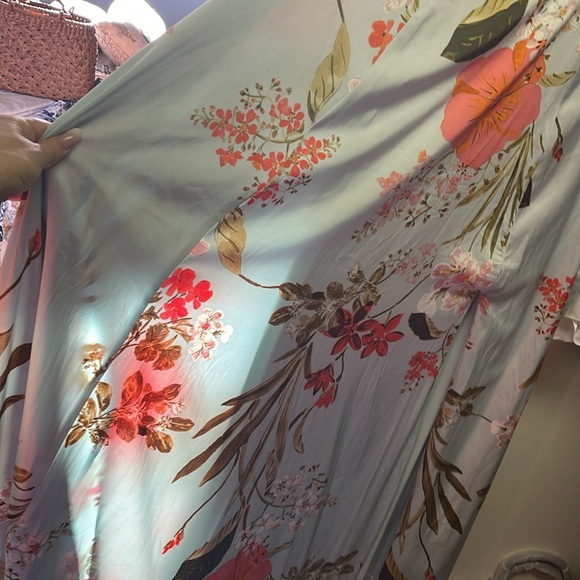 Lulus Still the One Floral Faux Wrap Dress, EUC, Size Small, Sage green color - Picture 7 of 13